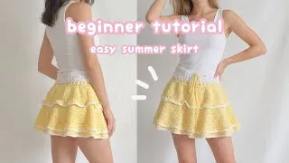 Thumbnail: crochet skirt beginner tutorial🎀crochet summer clothing skirt dress for beginner 