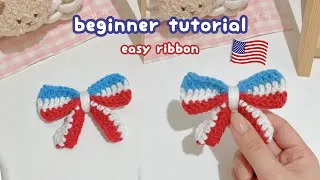 Thumbnail: crochet ribbon 4th July tutorial🇺🇸crochet US Independence Day 4th July fireworks beginner tutorial 