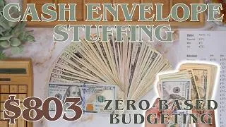 Thumbnail: $803 Cash Envelope Stuffing | Side Income | Zero-Based Cash Budgeting | 27 Year Old Budgets