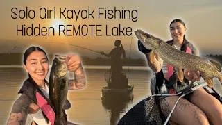 Thumbnail: SOLO Girl Kayak Fishing on Hidden Remote Lake I Exploring new waters & Catching Fish
