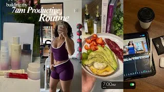 Thumbnail: 7am Productive Morning Routine ☼ Building discipline & becoming the best version of MYSELF !! ￼