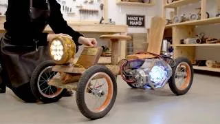 Thumbnail: Genius Craftsman Builds a Wooden Vehicle With Stunning Glowing Motor Core