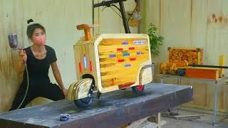 Thumbnail: Girl Builds a Unique Wooden Electric Vehicle From Scratch – Amazing DIY Engineering Project