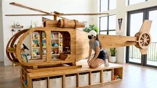 Thumbnail: This Handmade Wooden Helicopter Bed With Shelves Will Absolutely Amaze You