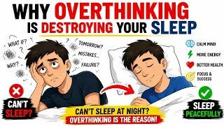 Thumbnail: Can’t Sleep? Overthinking Is the Real Reason 🧠💤 . Why Overthinking Is Destroying Your Sleep 😴 