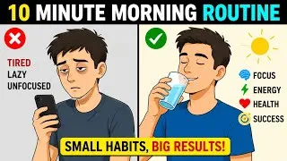 Thumbnail: Small habits. Big results. Start today. | From lazy to focused in 10 minutes.
