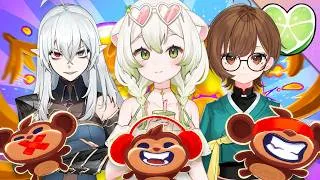 Thumbnail: How many vtubers does it take to diffuse a bomb || Laimu, Lovelymomo and GEEGA play Bombanana!