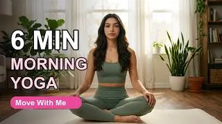 Thumbnail: 6 min Morning Yoga – FULL BODY WAKE UP (Follow Along) | Move With Me