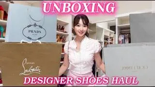 Thumbnail: Louboutin heels, Prada & Jimmy Choo shoes Haul |  Triple Designer Shoe Brand Unboxing 🛍️