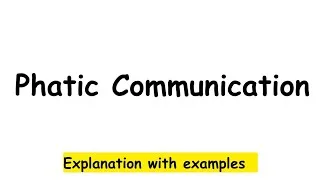 Thumbnail: Phatic Communication|Explanation with examples#linguistics #sociolinguistics