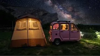 Thumbnail: A Stormy Mountain Camping Day in My Pink Tiny Tricycle Car| Switch & Game of Thrones