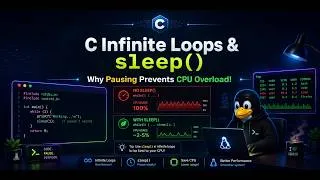 Thumbnail: C Infinite Loops & sleep – Why Pausing Prevents CPU Overload!