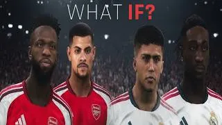 Thumbnail: What if Vinicius Jr. & Bruno join Arsenal and Rodri & Diomande join Real Madrid | PES 2027