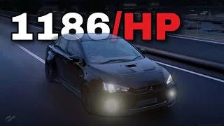 Thumbnail: 1186 HP Monster Lancer EVO H25A-Escudo Pikes Peak Engine Swap @  Tokyo WTC 800  | Free GT7 Tune