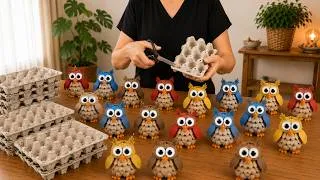 Thumbnail: Turn Egg Carton Into Cute Owl Decoration! 🦉 Amazing DIY Idea