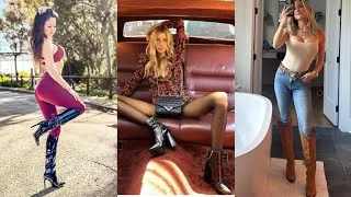 Thumbnail: Beautiful Leather Boots With High Heels That Perfectly Combine Modern Fashion With Classic Elegance