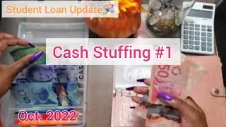 Thumbnail: Cash Stuffing #1 | Oct. 2022 | Student Loan Update | Low Income | Canadian Currency