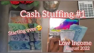 Thumbnail: Cash Stuffing #1 | August 2022 | Low Income | Starting Over 😥 | Canadian Currency
