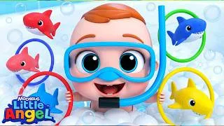 Thumbnail: Colorful Sharks in the Tub! 🦈🎨 Little Angels Kids Cartoons/Songs & Nursery Rhymes