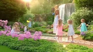 Thumbnail: Children ages 3 7 exploring and learning about nature in a beautiful colorful garden, kids discoveri