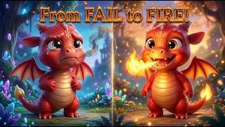 Thumbnail: 👉 The Dragon Who Couldn’t Breathe Fire 🐉🔥 | Kids Story About Emotions & Calm Breathing