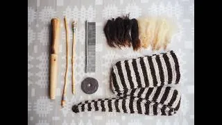 Thumbnail: Simple fleece processing and yarn spinning to knit a Sophie Scarf
