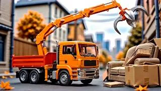 Thumbnail: Toy Garbage Truck & Street Sweeper City Cleanup! Miniature Toy Cars in Action