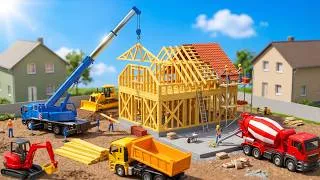 Thumbnail: Building a House With Toy Trucks! Excavator, Bulldozer & Concrete Mixer