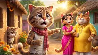 Thumbnail: दौलत के लिए पति को छोड़ दिया! Emotional Cat Story | 3D Animated Moral Story
