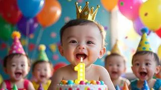 Thumbnail: Happy Birthday Song for Kids 🎉 Baby Dance Party (2026) | Cute Baby Dance Party