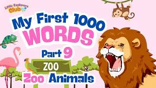 Thumbnail: 1000 Words Series– Part 9 | Zoo Animals for Kids | Learn Animal Names 🦁🐘🦒