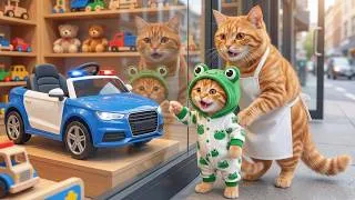 Thumbnail: Brave Ginger Kitten Rescues a Balloon & Gets a Real Police Badge! 🚓❤️