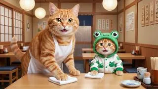 Thumbnail: Mama Cat Works Hard… Ginger Kitten Comes to Help with Love 🐾💕