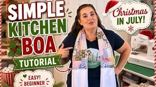 Thumbnail: Kitchen Boa or kitchen scarf tutorial. Christmas in July!