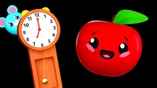 Thumbnail: Hickory Dickory Dock + More  🐭🍎 |  Dancing Fruit Baby Sensory Video Visual Stimulation Animation