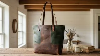 Thumbnail: Making our HANDMADE LEATHER Mountain TOTE BAG.