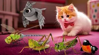 Thumbnail: 【猫用動画・猫が喜ぶ映像30】バッタ・トンボ・ねずみ・ロビン・てんとう虫・ヤモリ・8時間 GAME FOR CATS 30