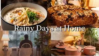 Thumbnail: Rainy Ohio days with slow cooking and new Caraway cookware, making chicken rice congee