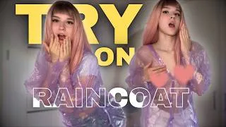 Thumbnail: [4K USA] Soft Purple Transparent Raincoat Try-On 💜 Sheer Layers & Dreamy Rainy Mood