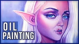 Thumbnail: OIL PAINTING TIME LAPSE (learning how to use oil paints) 🎨 - Elf Fantasy Portrait
