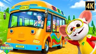 Thumbnail: Wheels On The Bus School Bus Song, Nursery Rhymes & Baby Songs by Little Tritans