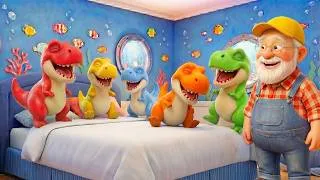 Thumbnail: Five Little Dinosaurs Jumping on the Bed | Useful Story | Old MacDonald Story