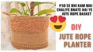 Thumbnail: Chaliye bnate hai super easy jute rope basket/planter 😍🤩 #diy #art #craft 