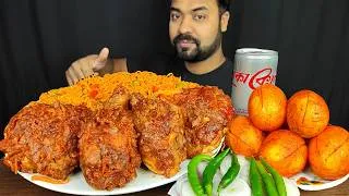 Thumbnail: SCHEZWAN NOODLES, FRIED EGGS, KOREAN FRIED CHICKEN, CHILI, SOFT DRINKS ASMR MUKBANG EATING SHOW |