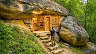 Thumbnail: Man Builds a Hidden House Beneath a Giant Rock | From Start to Finish@norusarubushcraft