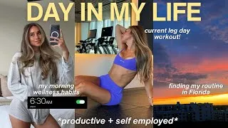 Thumbnail: *productive* DAY IN MY LIFE | self-employed, wellness routine, healthy habits, & life in my new home