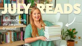 Thumbnail: JULY TBR ☀️ curing my reading slump with spooky summerween books, tbr jar picks & thrillers!