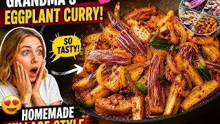 Thumbnail: Grandma’s Secret Eggplant Curry Recipe 🍆  Traditional Village Style Taste| Have You Ever Tried This?