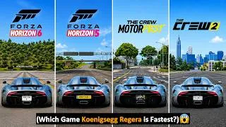 Thumbnail: Koenigsegg Regera - Engine Sound & Top Speed Comparison | FH6 vs FH5 vs Motorfest vs The Crew 2