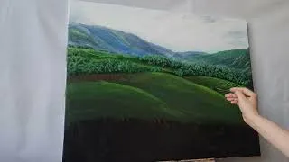 Thumbnail: Terraced Landscape Acrylic Painting | TimeLapse